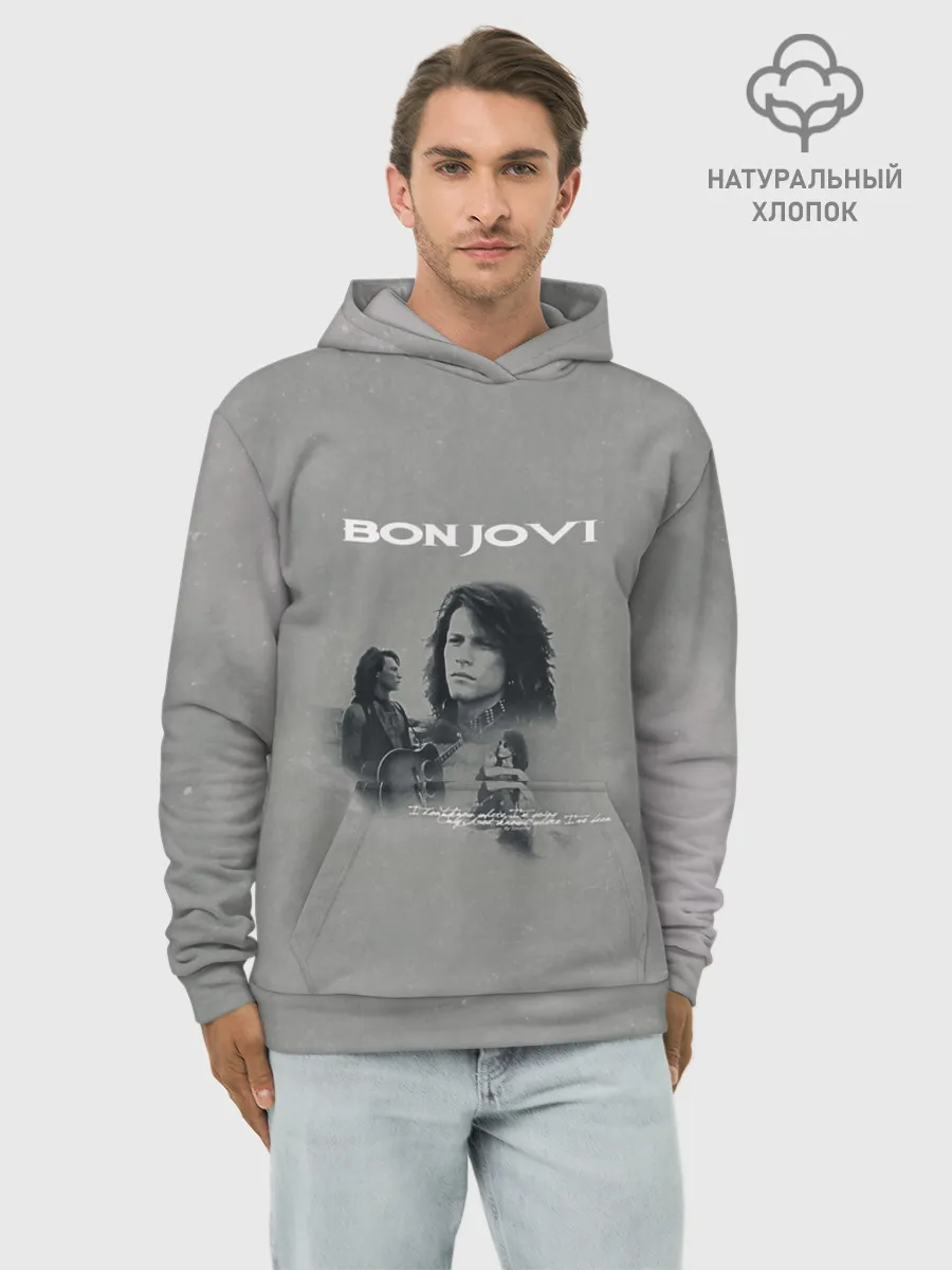 Худи мужской база хлопок / Bon Jovi