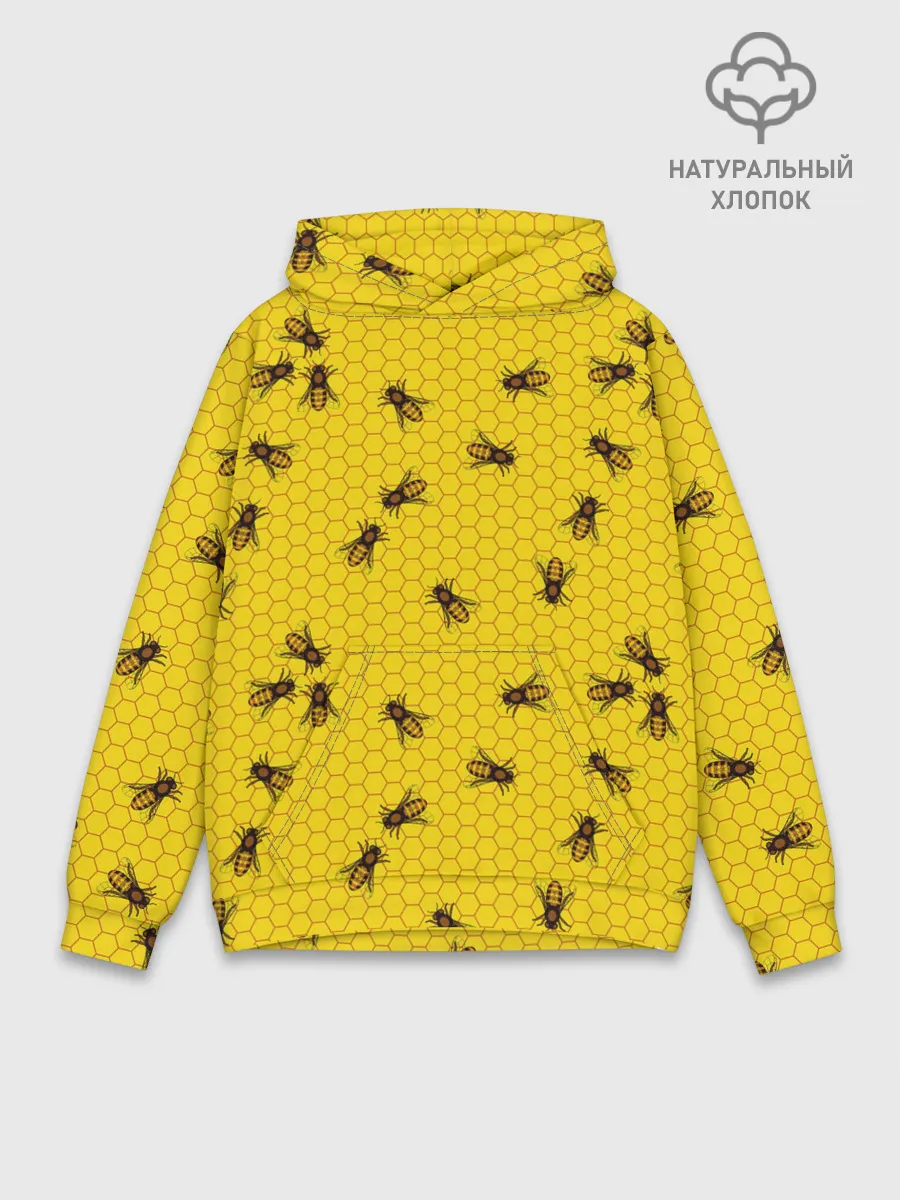 Худи мужской база хлопок / Пчелы в сотах
