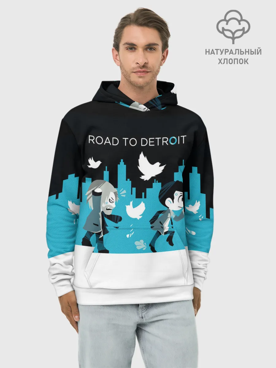 Худи мужской база хлопок / ROAD TO DETROIT