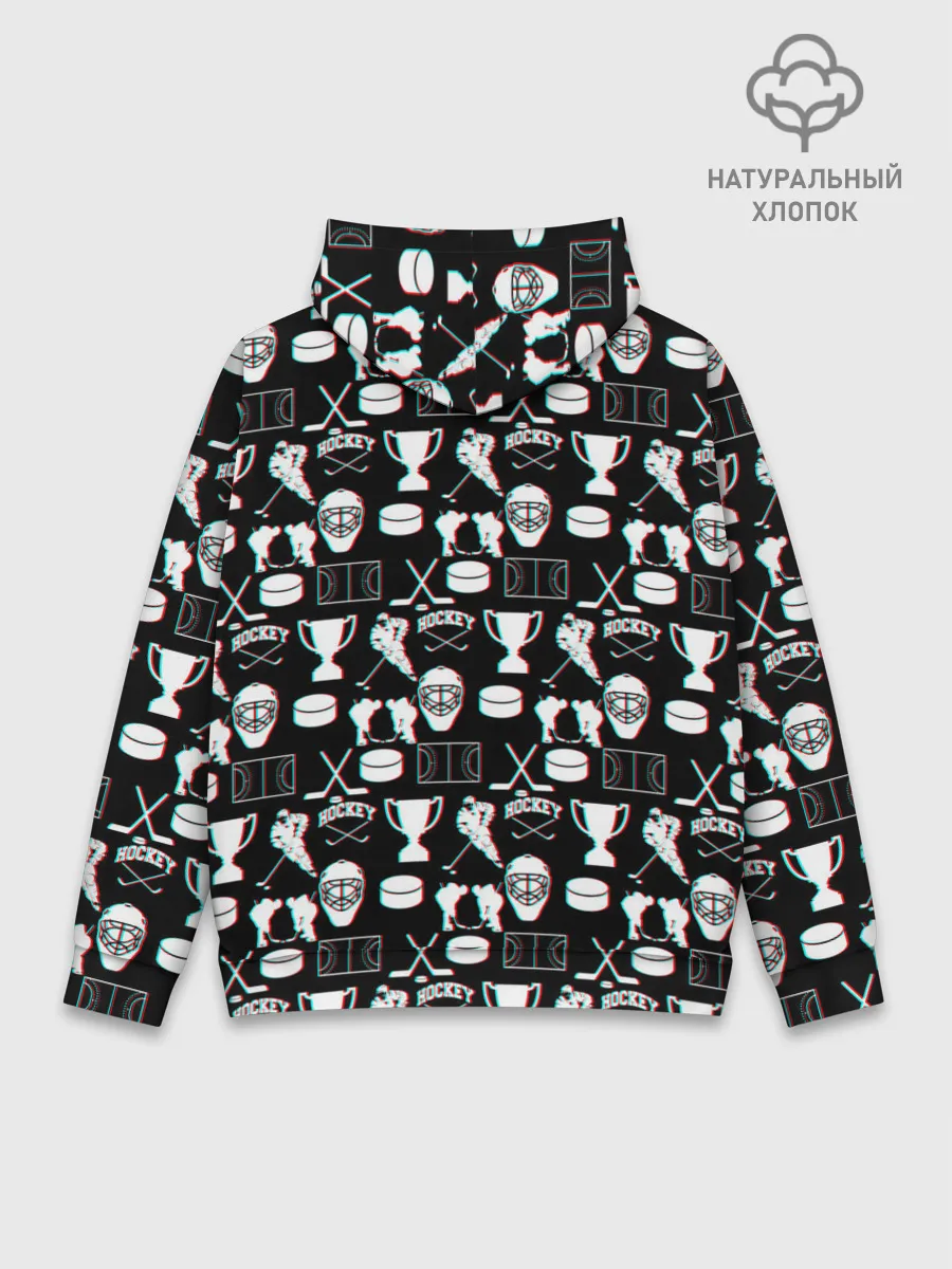 Худи мужской база хлопок / ХОККЕЙ GLITCH