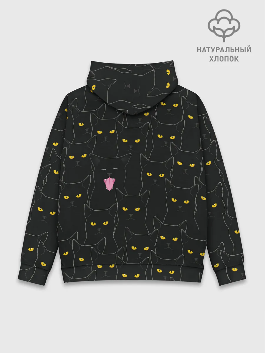 Худи мужской база хлопок / Чёрные коты