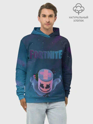 Худи мужской база хлопок / Fortnite x Marshmello