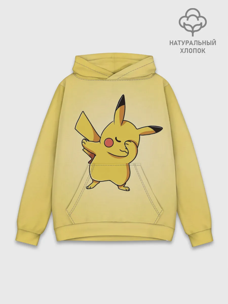 Худи мужской база хлопок / Pikachu Pika Pika