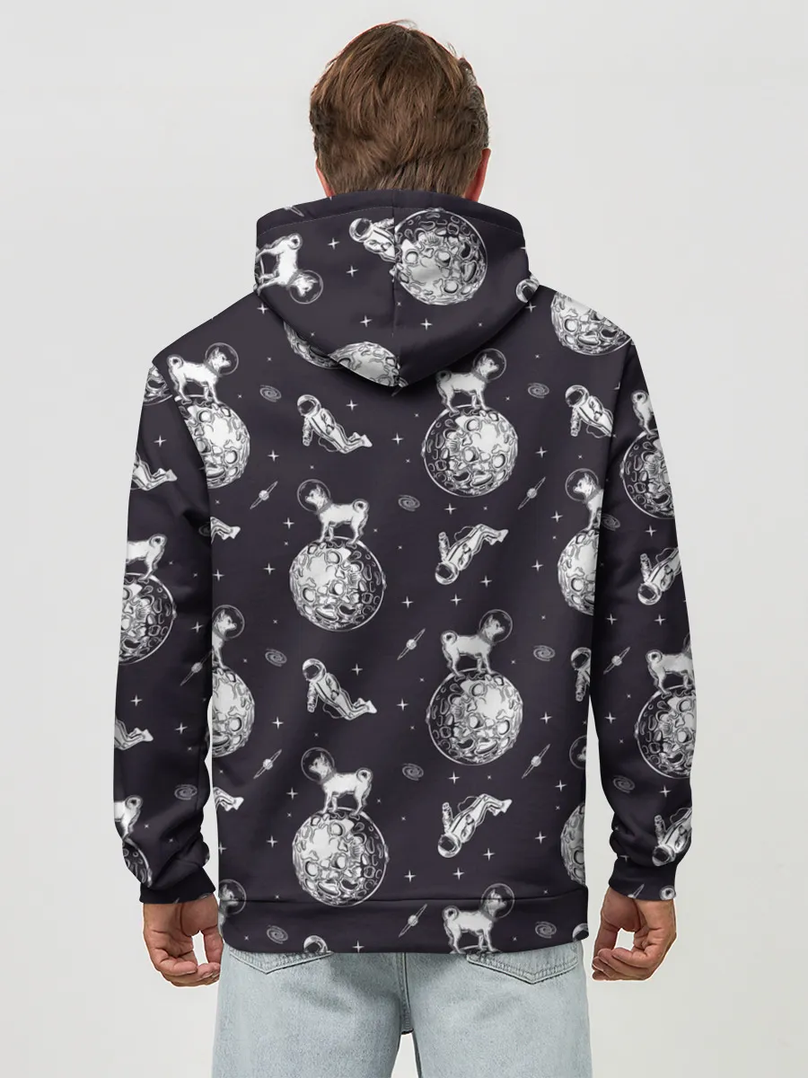 Худи мужской база хлопок / Собаки - астронавты