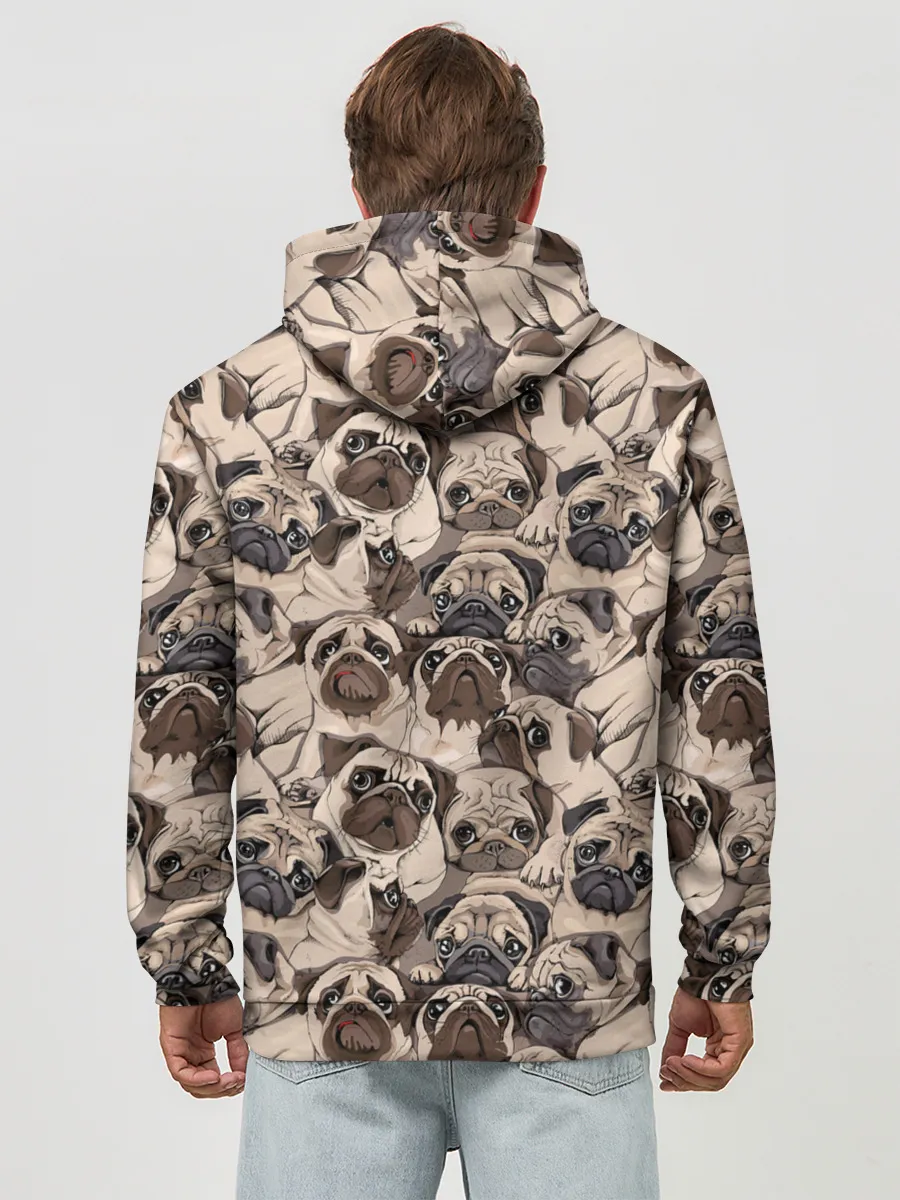 Худи мужской база хлопок / Мопсы