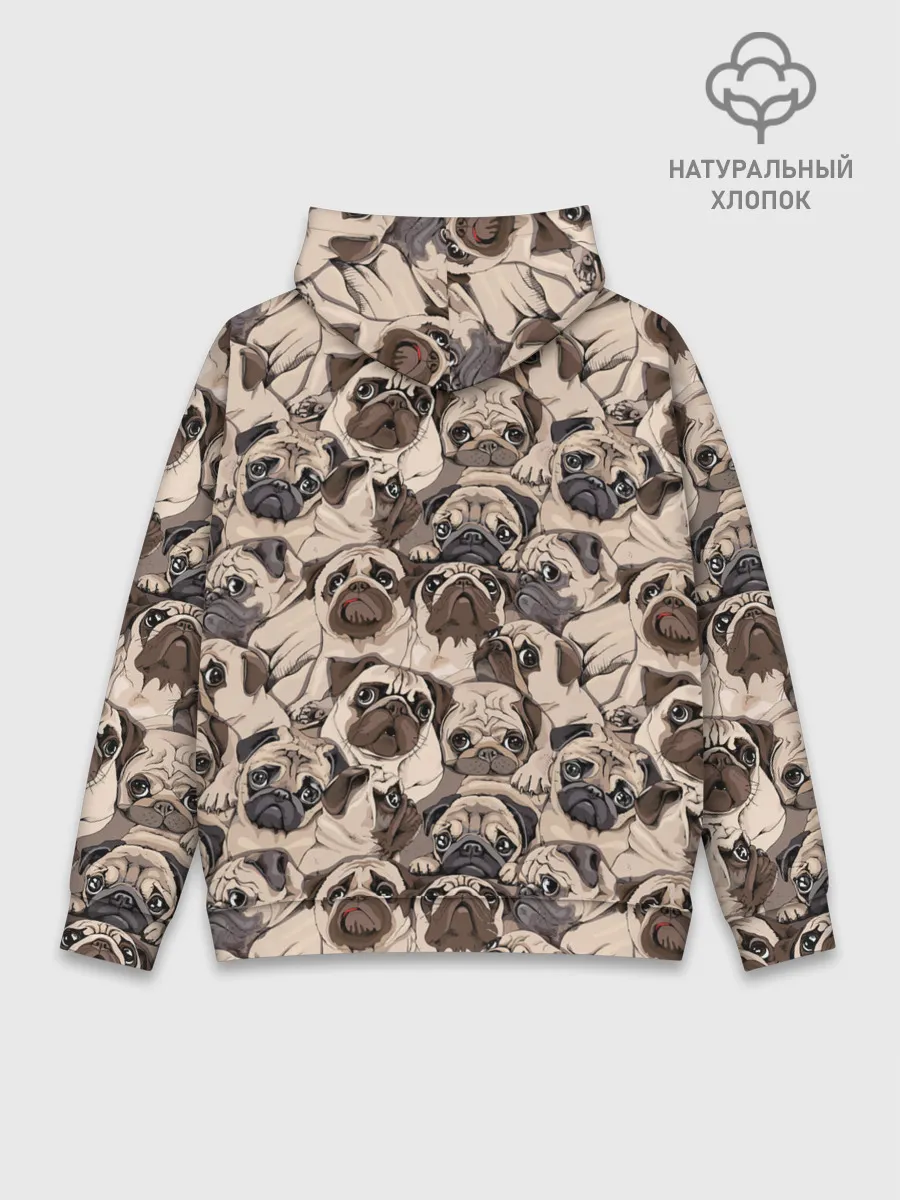 Худи мужской база хлопок / Мопсы