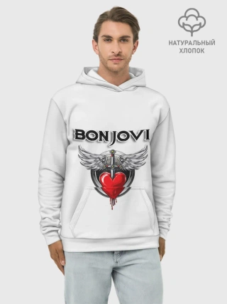 Худи мужской база хлопок / Bon Jovi