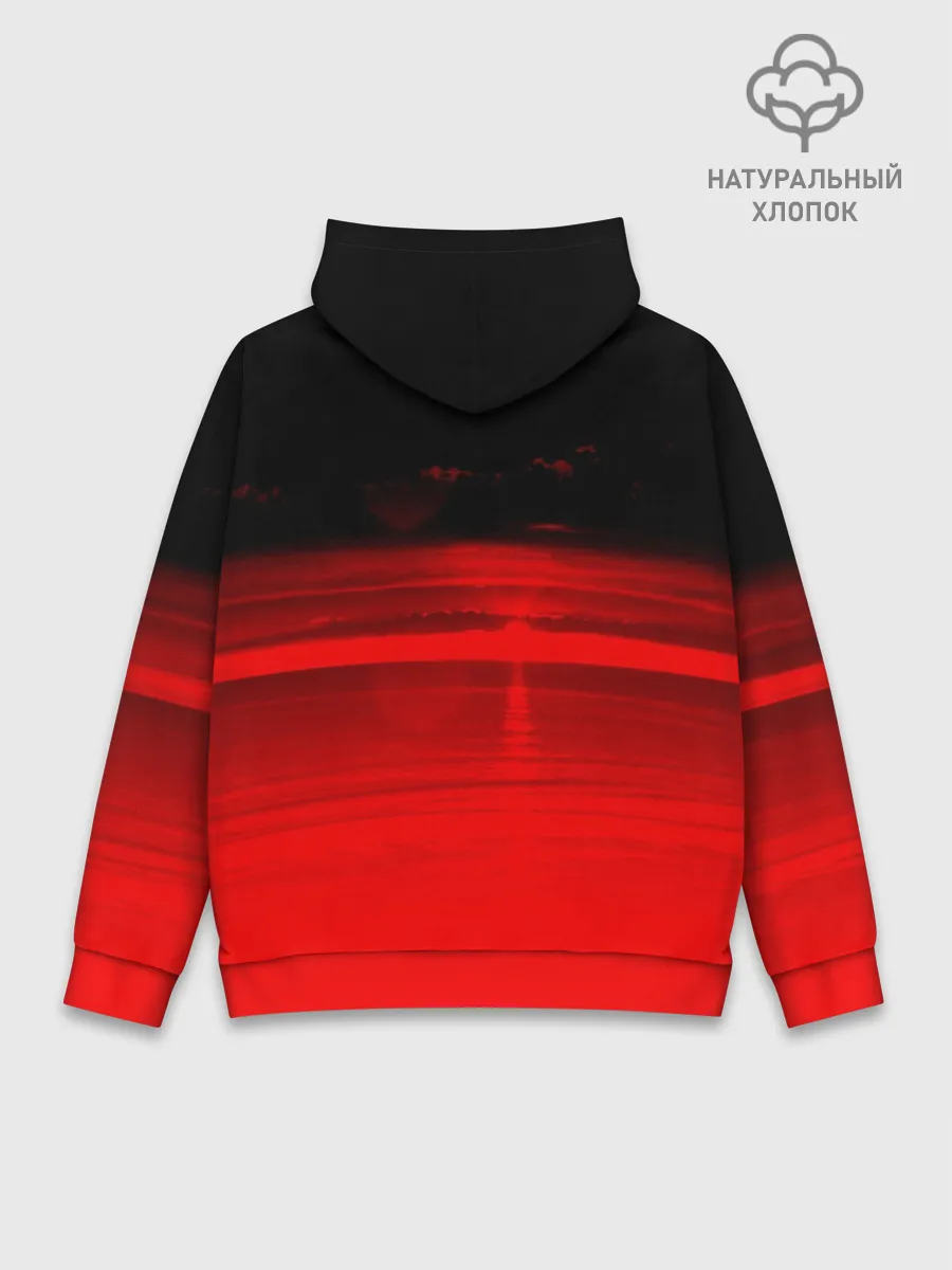 Худи мужской база хлопок / Красный океан