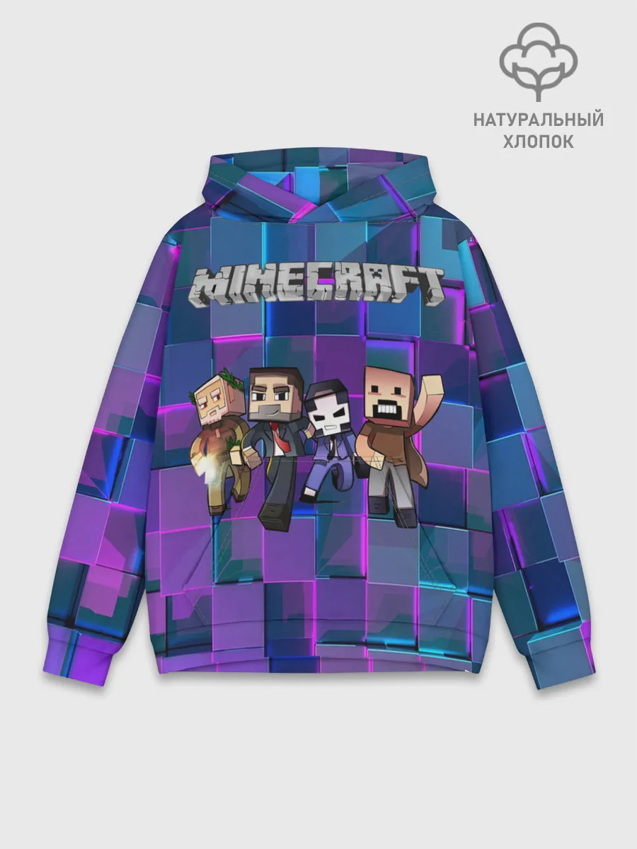 Худи мужской база хлопок / Майнкрафт на скиле