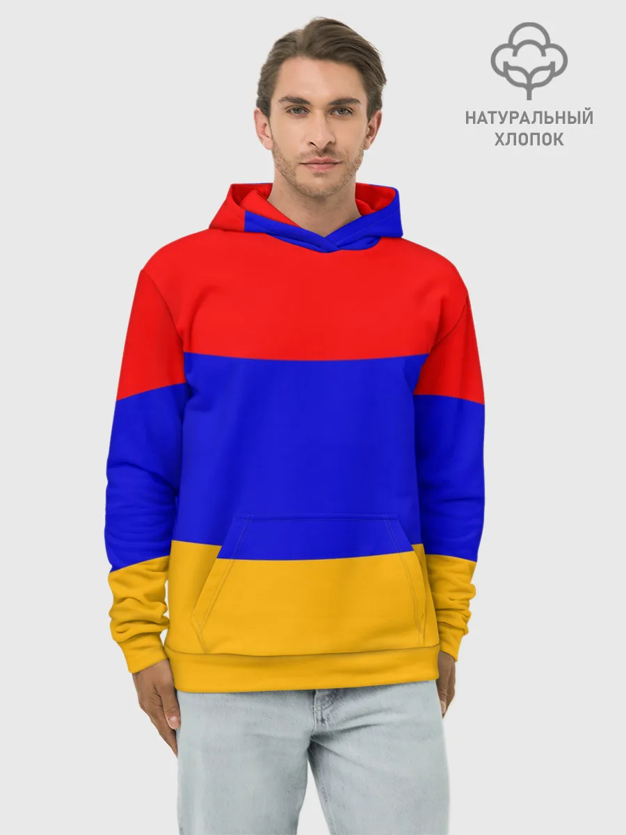 Худи мужской база хлопок / Армения. Флаг.