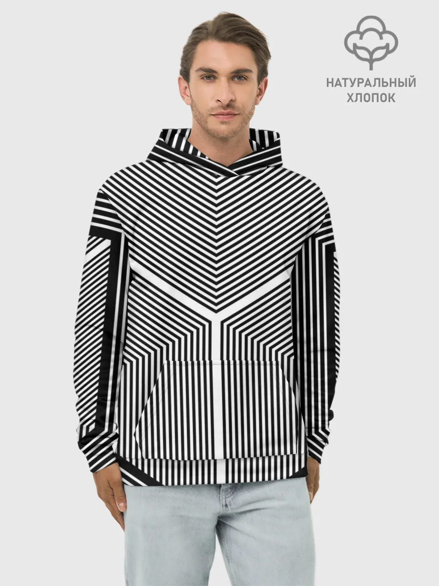 Худи мужской база хлопок / Полосы