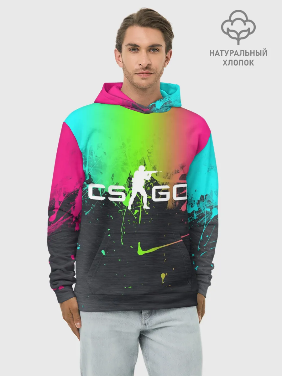 Худи мужской база хлопок / Фосфор CS:Go