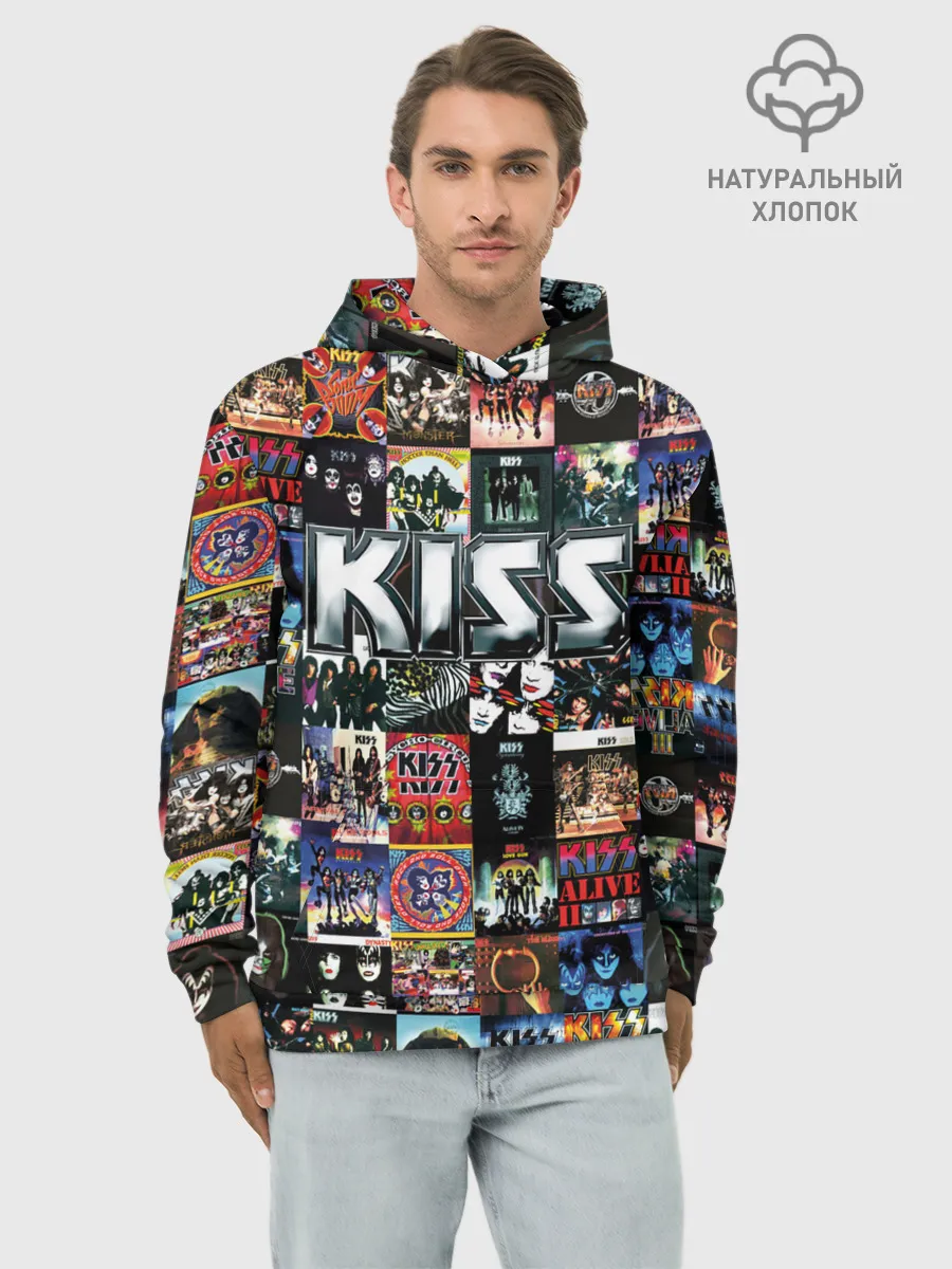 Худи мужской база хлопок / Kiss
