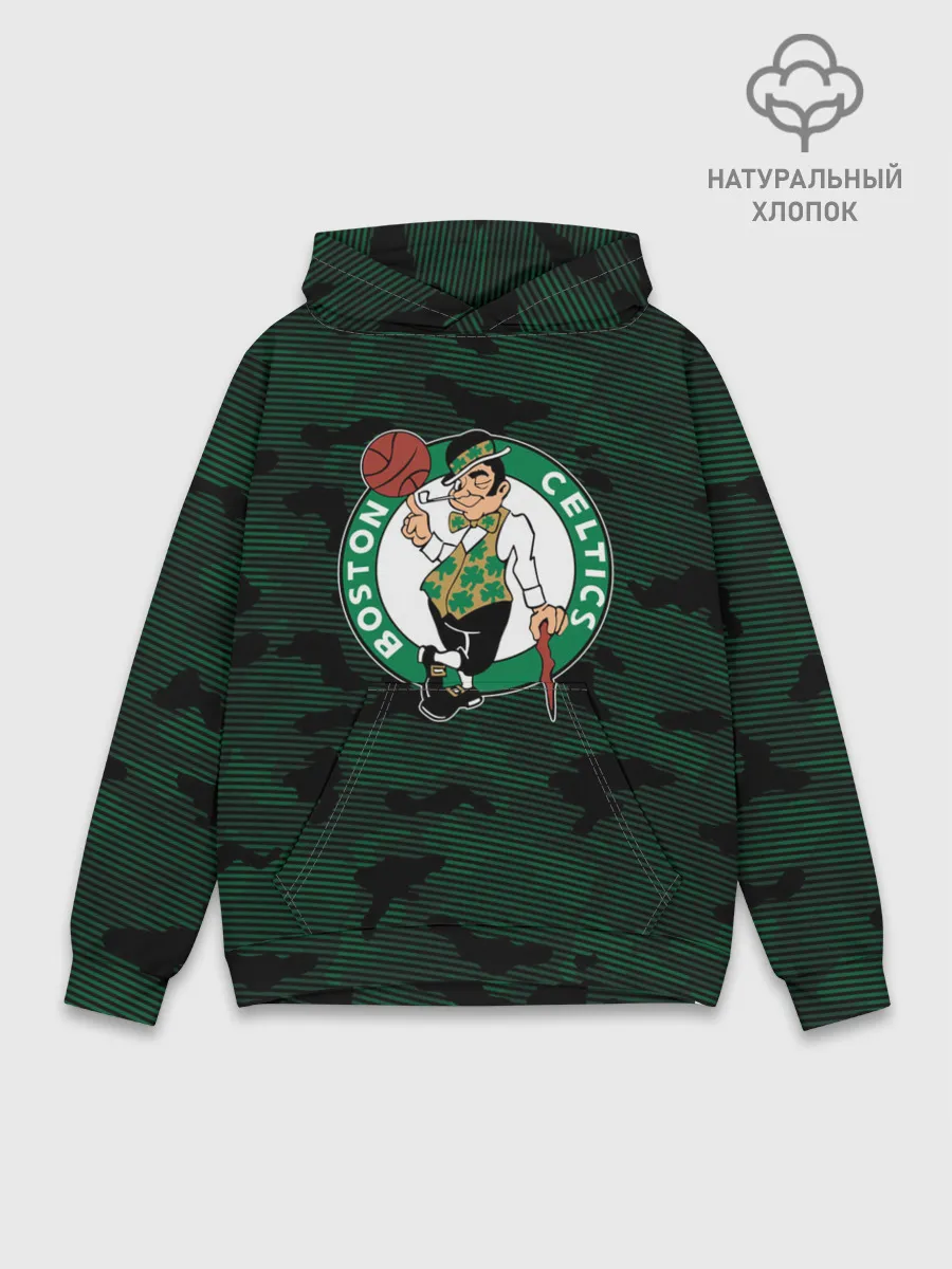 Худи мужской база хлопок / Boston Celtics