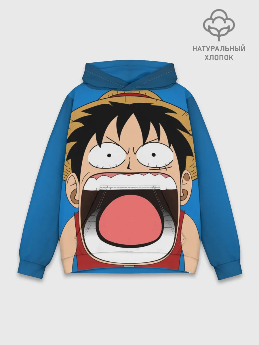 Худи мужской база хлопок / Луффи - Чё??!!