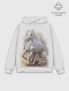Худи мужской база хлопок / Белая лошадь