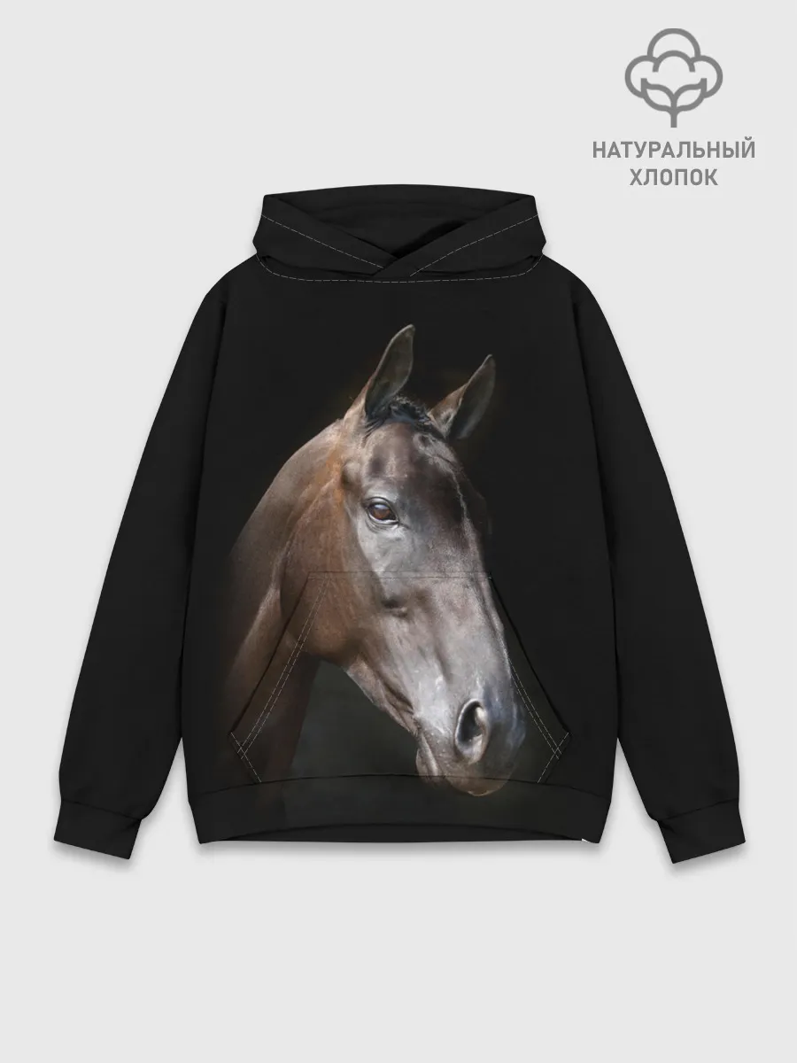 Худи мужской база хлопок / Лошадь