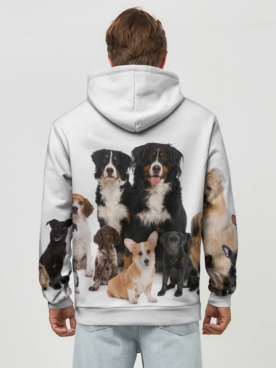 Худи мужской база хлопок / Породистые собаки