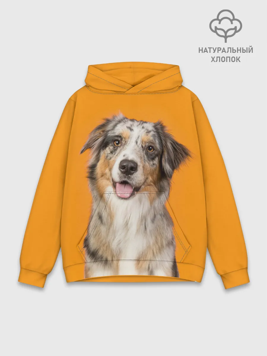 Худи мужской база хлопок / Австралийская овчарка