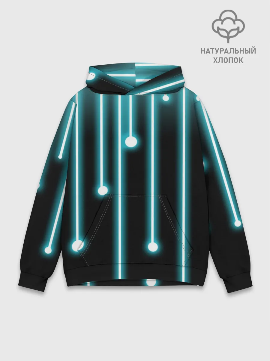Худи мужской база хлопок / Неон