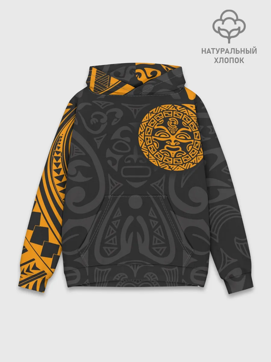 Худи мужской база хлопок / Polynesian tattoo