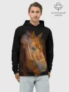 Худи мужской база хлопок / Гнедая лошадь