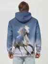 Худи мужской база хлопок / Белая лошадь
