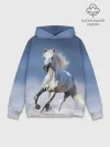 Худи мужской база хлопок / Белая лошадь