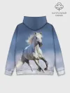 Худи мужской база хлопок / Белая лошадь