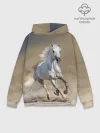 Худи мужской база хлопок / Белый конь