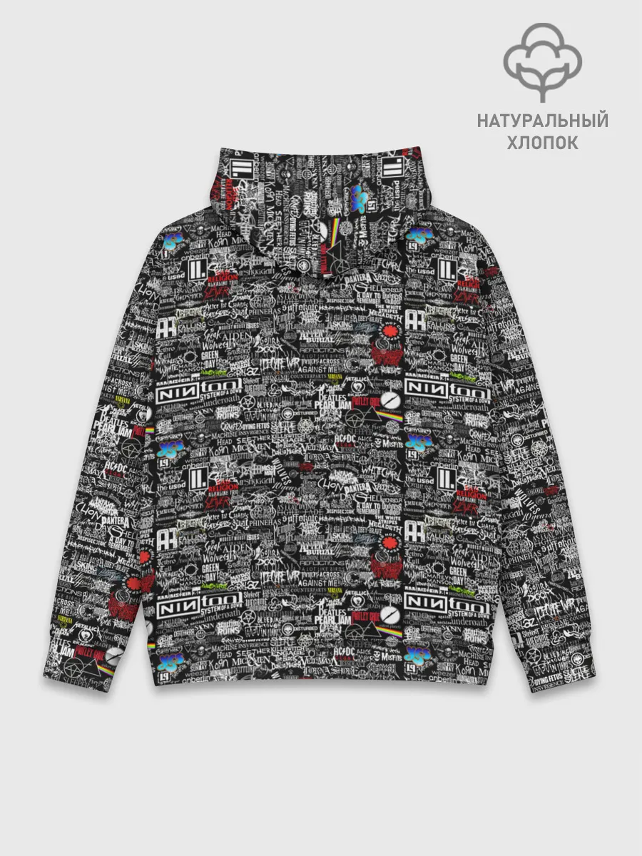 Худи мужской база хлопок / ЛОГОТИПЫ РОК ГРУПП