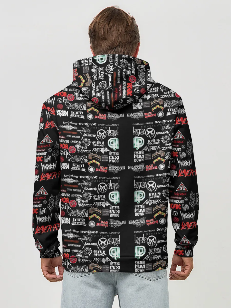 Худи мужской база хлопок / ЛОГОТИПЫ РОК ГРУПП