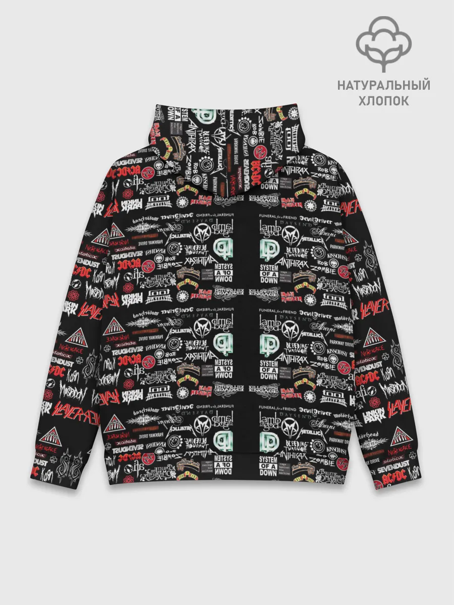 Худи мужской база хлопок / ЛОГОТИПЫ РОК ГРУПП