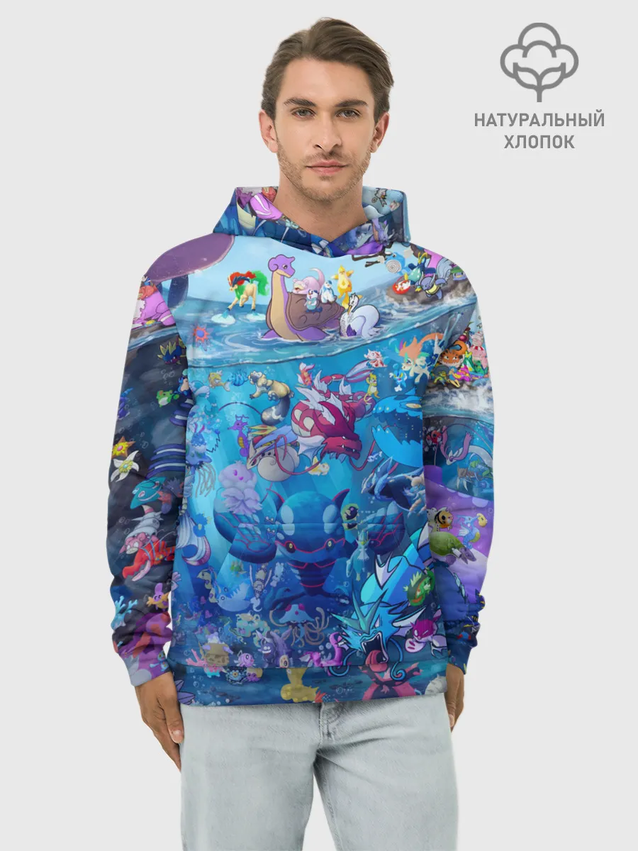 Худи мужской база хлопок / Покемон 2000