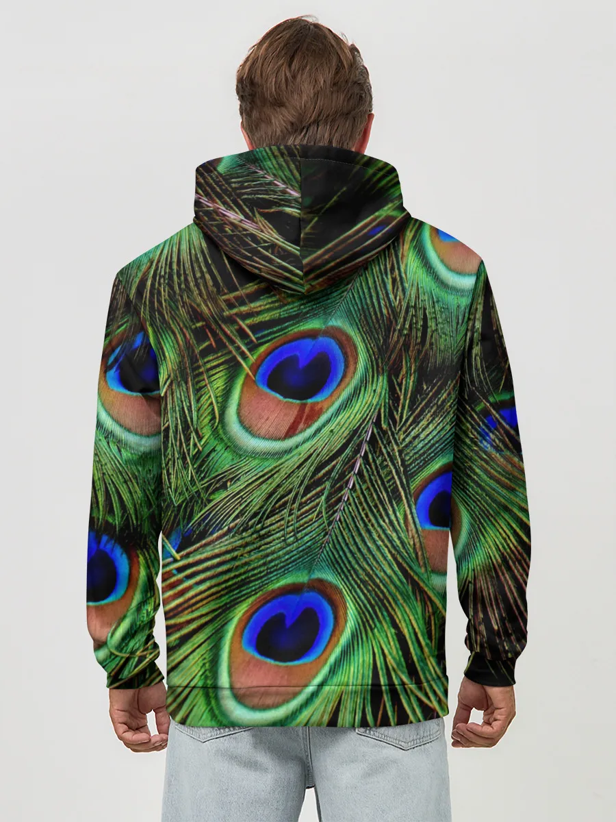 Худи мужской база хлопок / Перья павлина #1