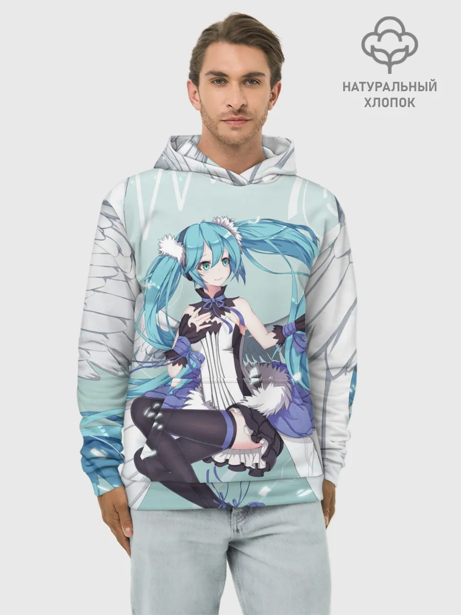 Худи мужской база хлопок / Хацуне Мику с крыльями