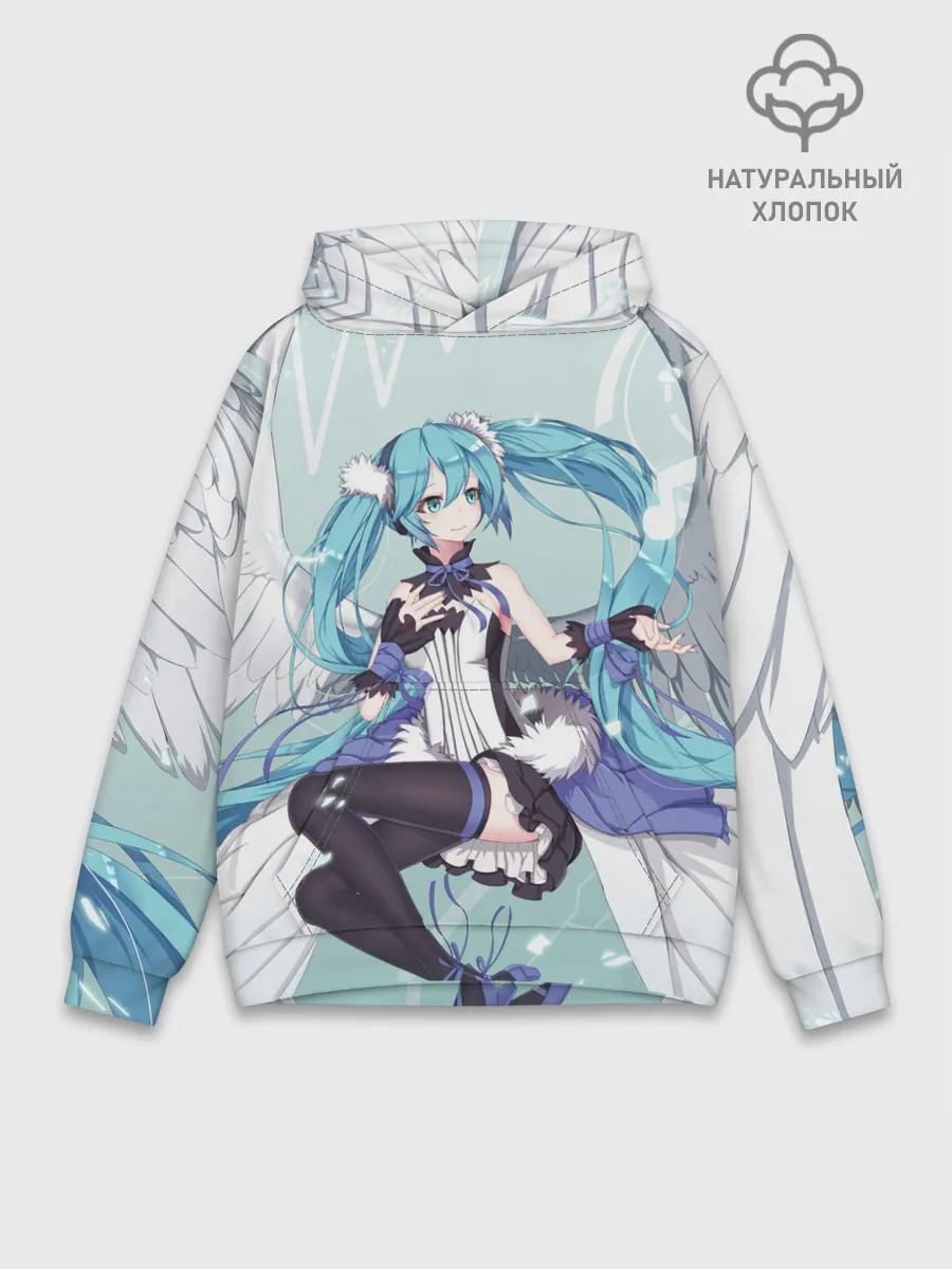 Худи мужской база хлопок / Хацуне Мику с крыльями