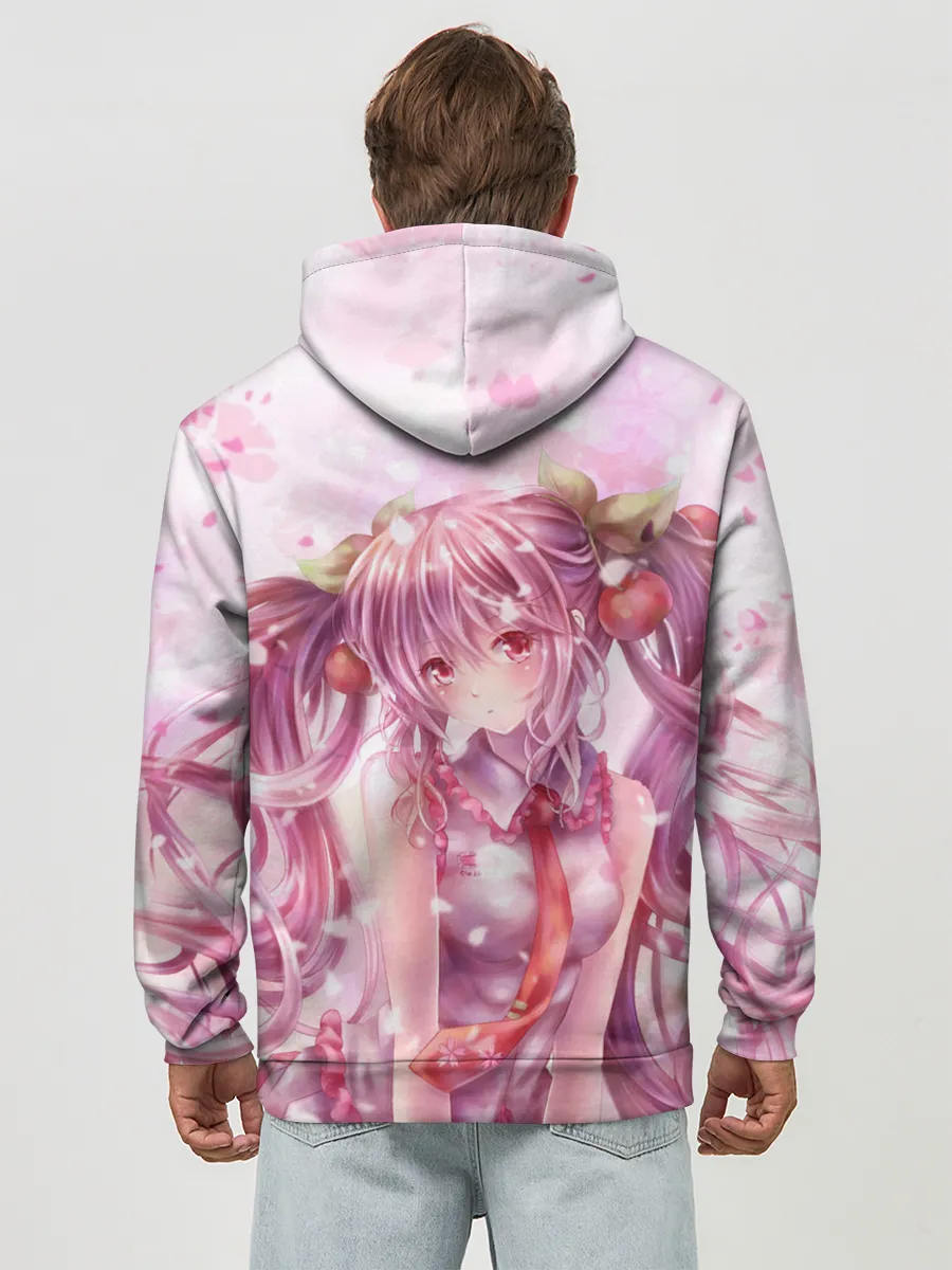 Худи мужской база хлопок / Ванильная Hatsune Miku