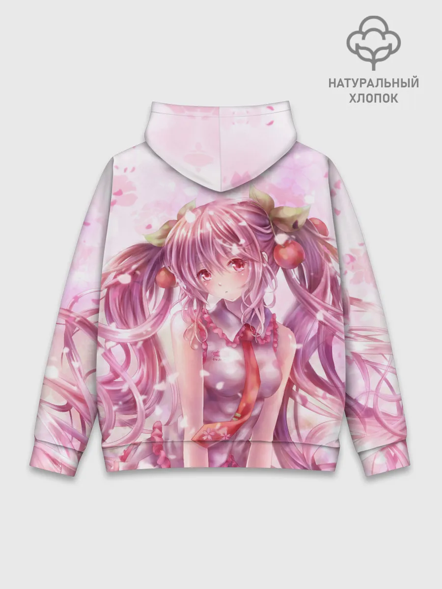 Худи мужской база хлопок / Ванильная Hatsune Miku