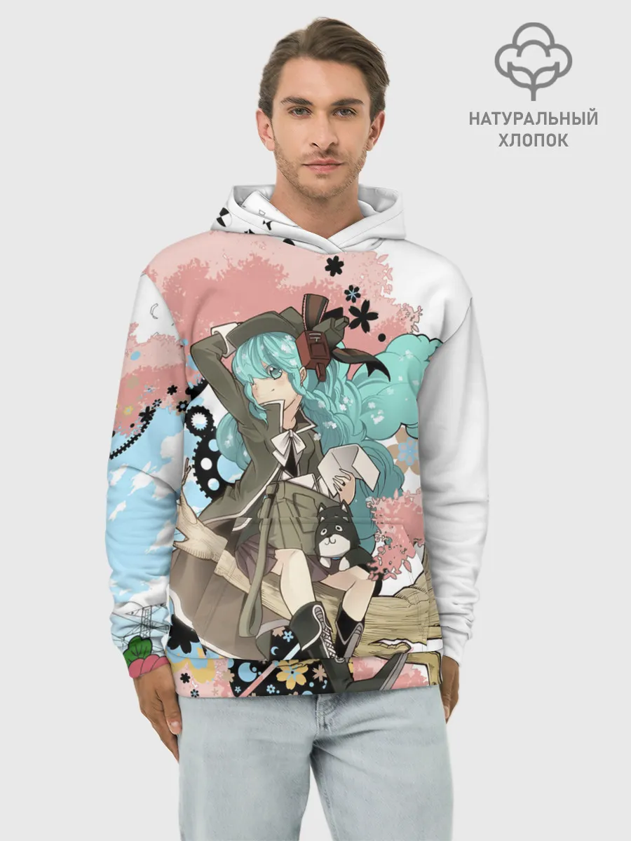 Худи мужской база хлопок / Мику Хацунэ