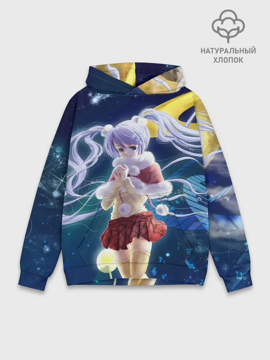 Худи мужской база хлопок / Зайчик и Хацуне Мику