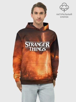 Худи мужской база хлопок / STRANGER THINGS