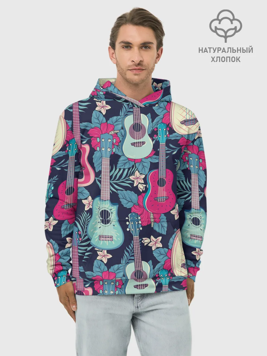 Худи мужской база хлопок / Укулеле фруктовые