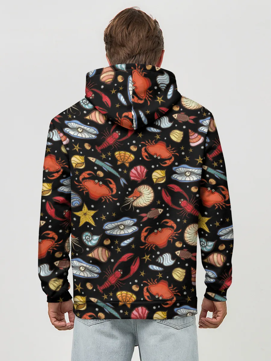 Худи мужской база хлопок / Морские обитатели