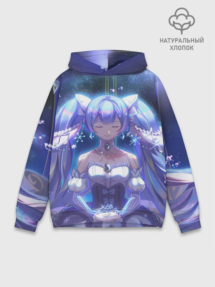 Худи мужской база хлопок / Хатцуне Мику медитирует