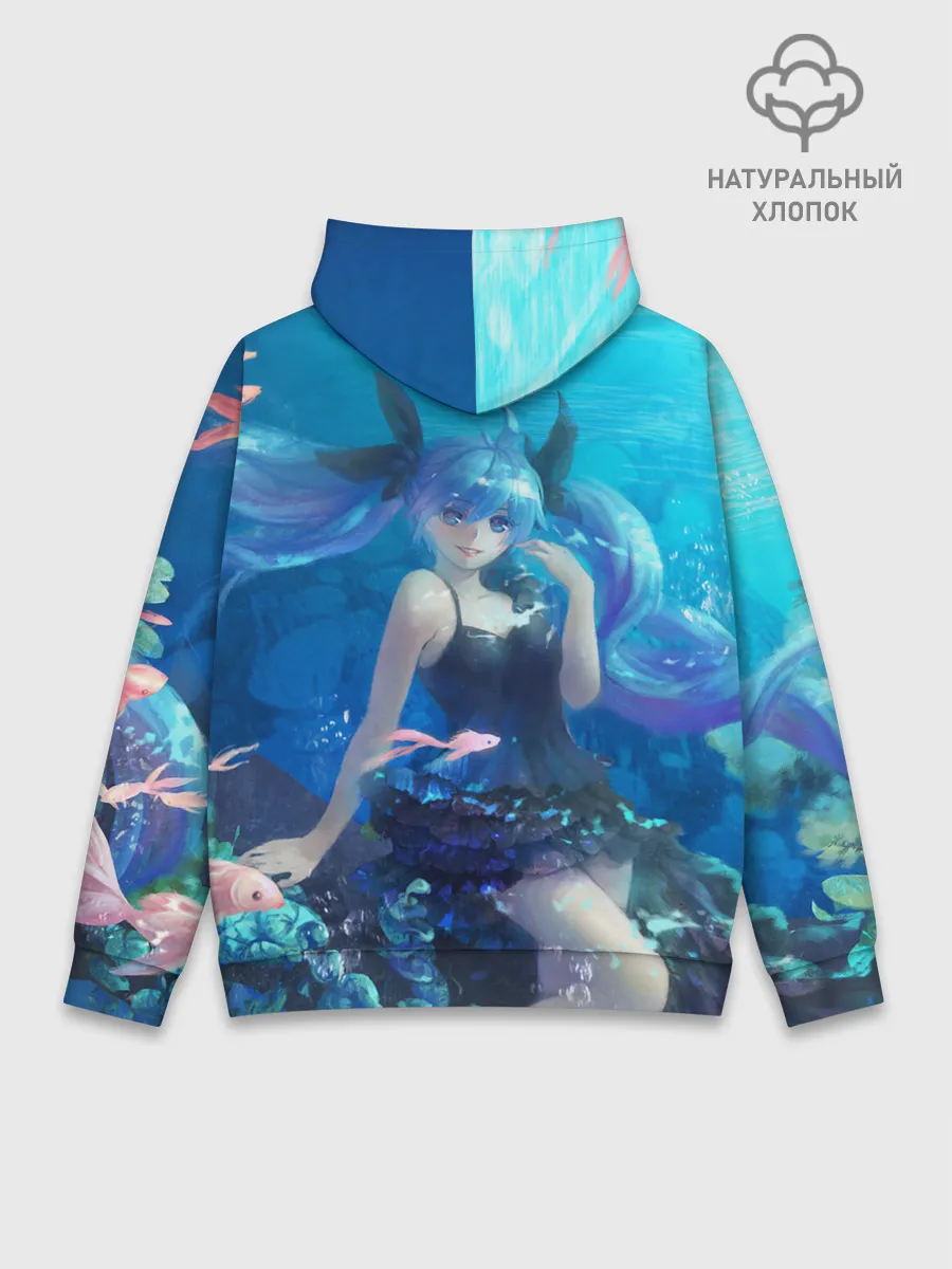 Худи мужской база хлопок / Подводная Хацуне Мику