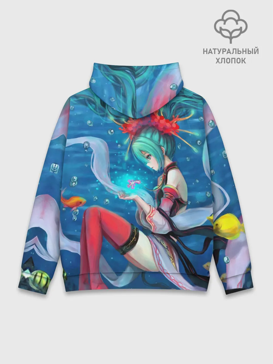 Худи мужской база хлопок / Hatsune Miku в чулках