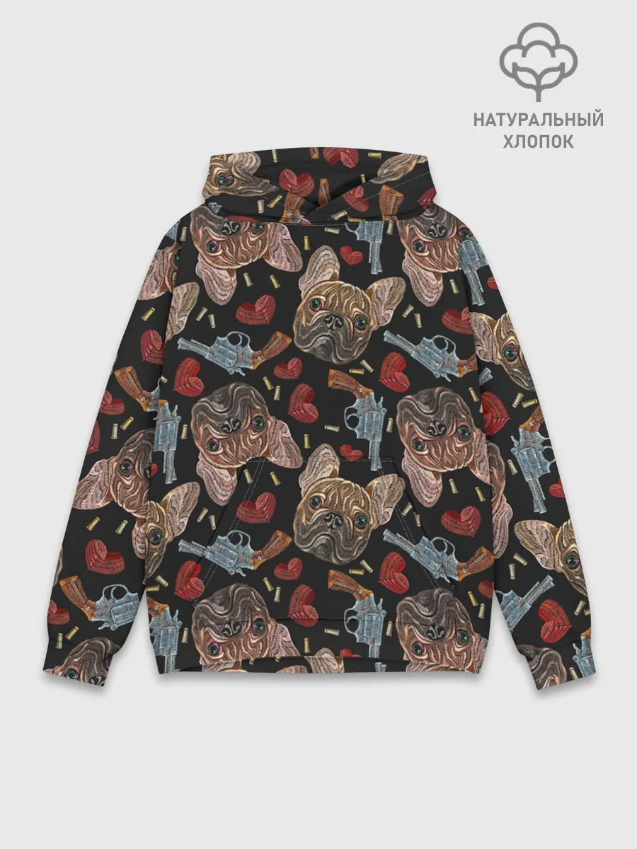 Худи мужской база хлопок / Бульдоги