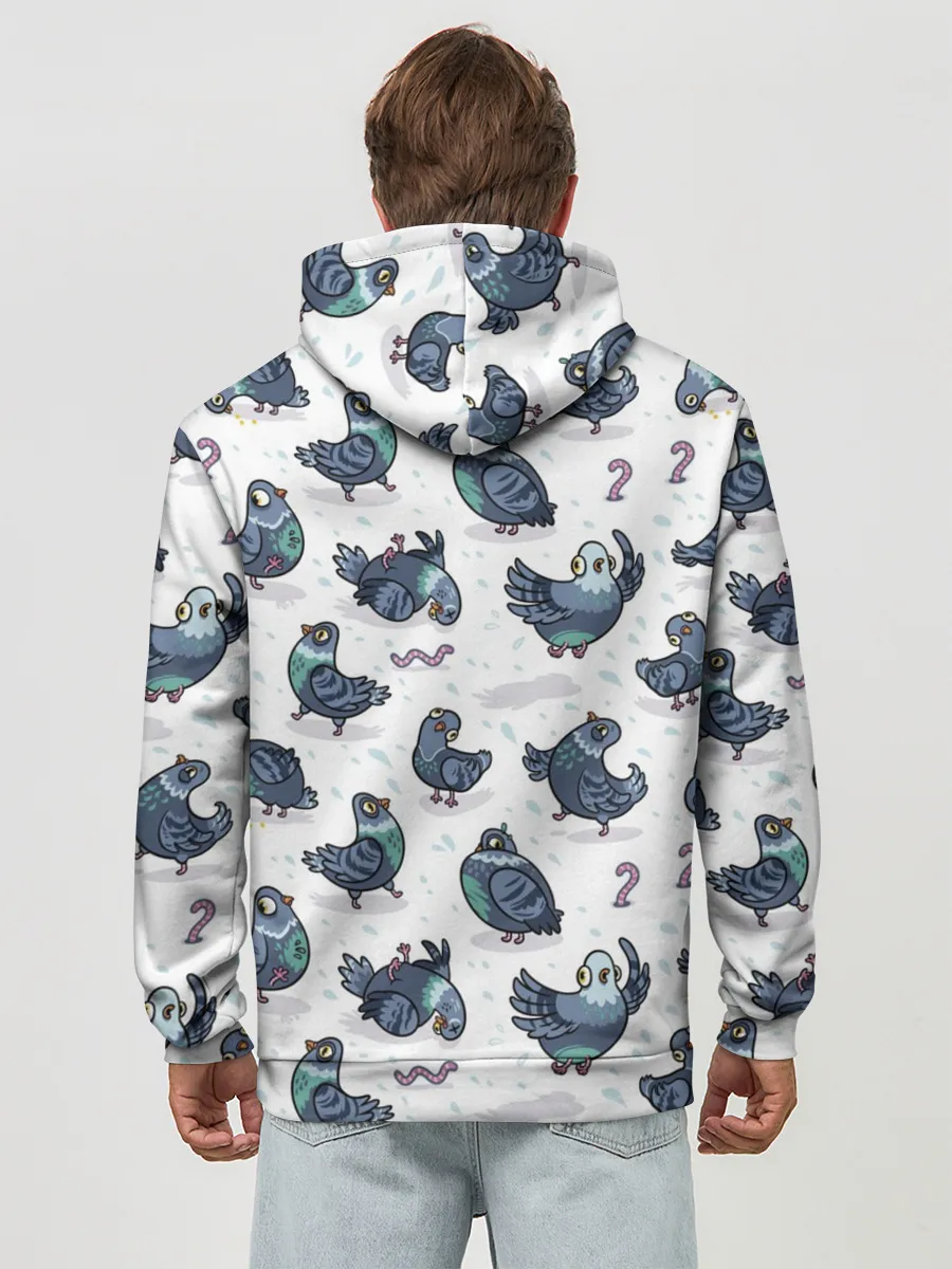 Худи мужской база хлопок / Голуби