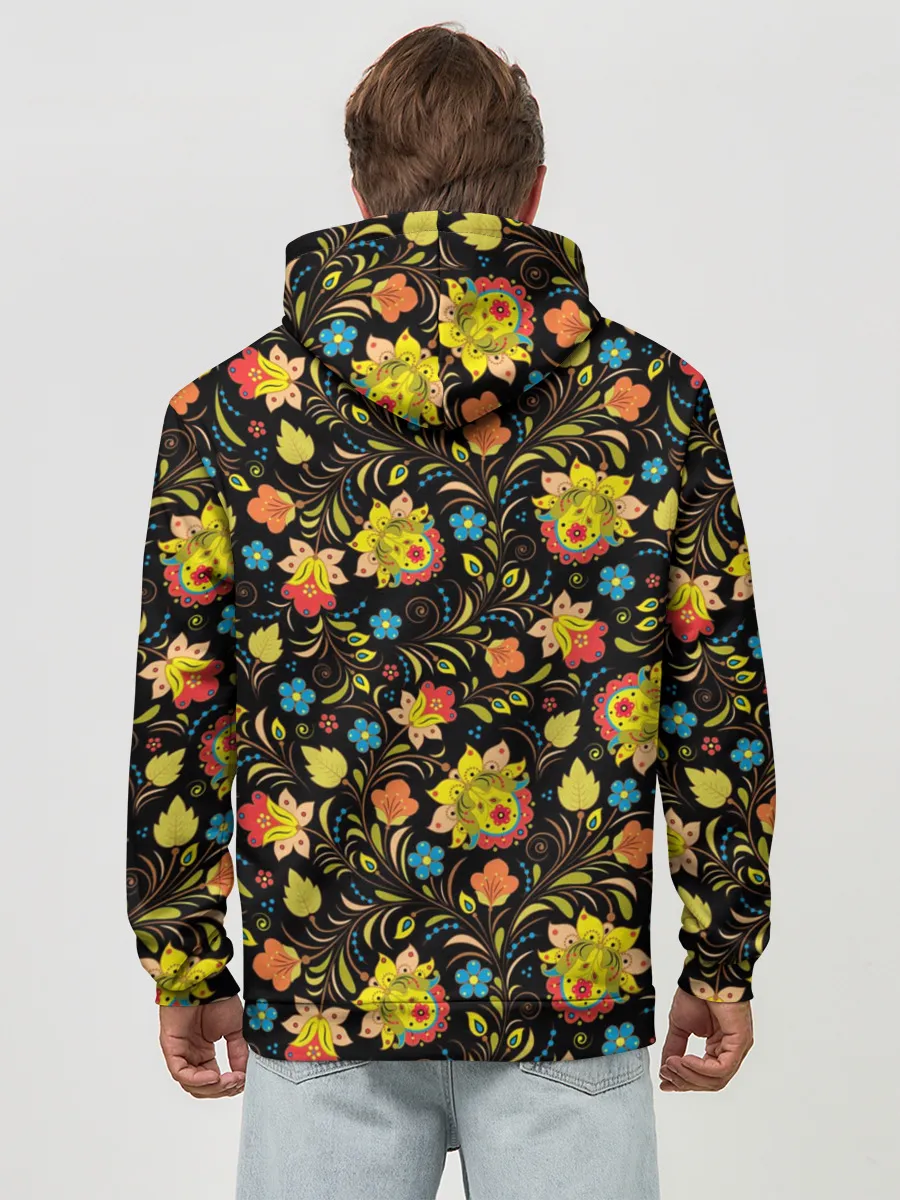 Худи мужской база хлопок / Хохлома